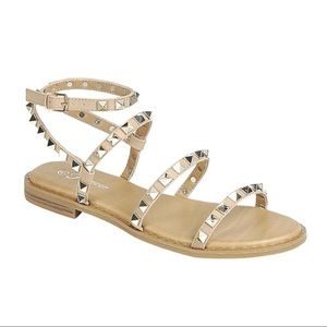 Studded Ankle Strap Sandals